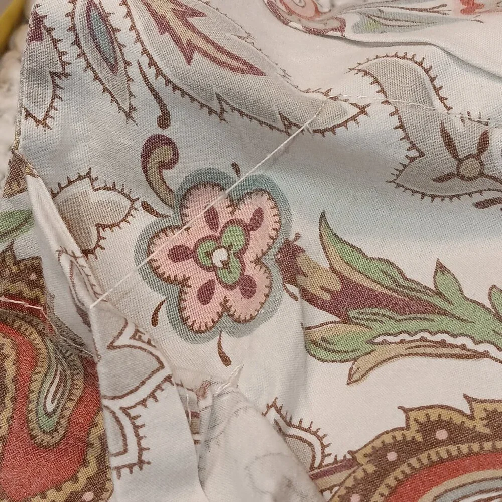 Pottery Barn 'Charlie Paisley' flange border pair of pillowcases Standard size